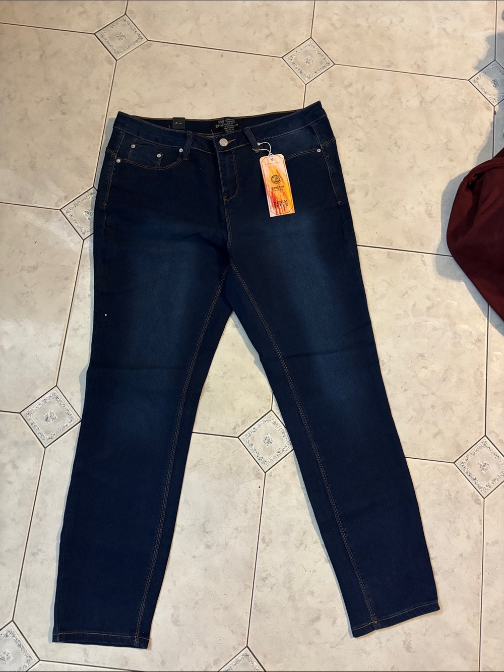 Women's Navy Stretch Skinny Jeans - Classic Slim Fit